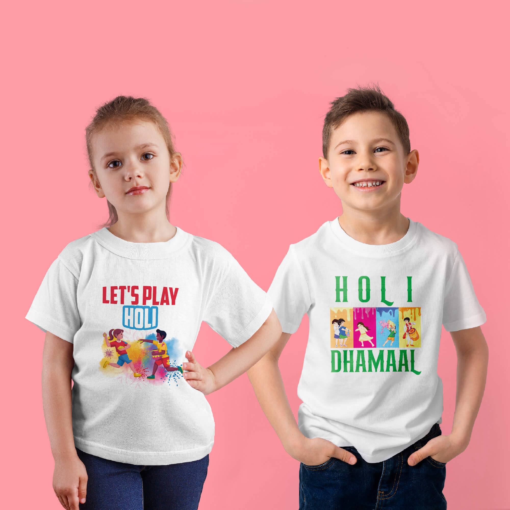 EXPERIENCE BOLLYWOOD HOLI WITH KIDS HOLI T-SHIRTS