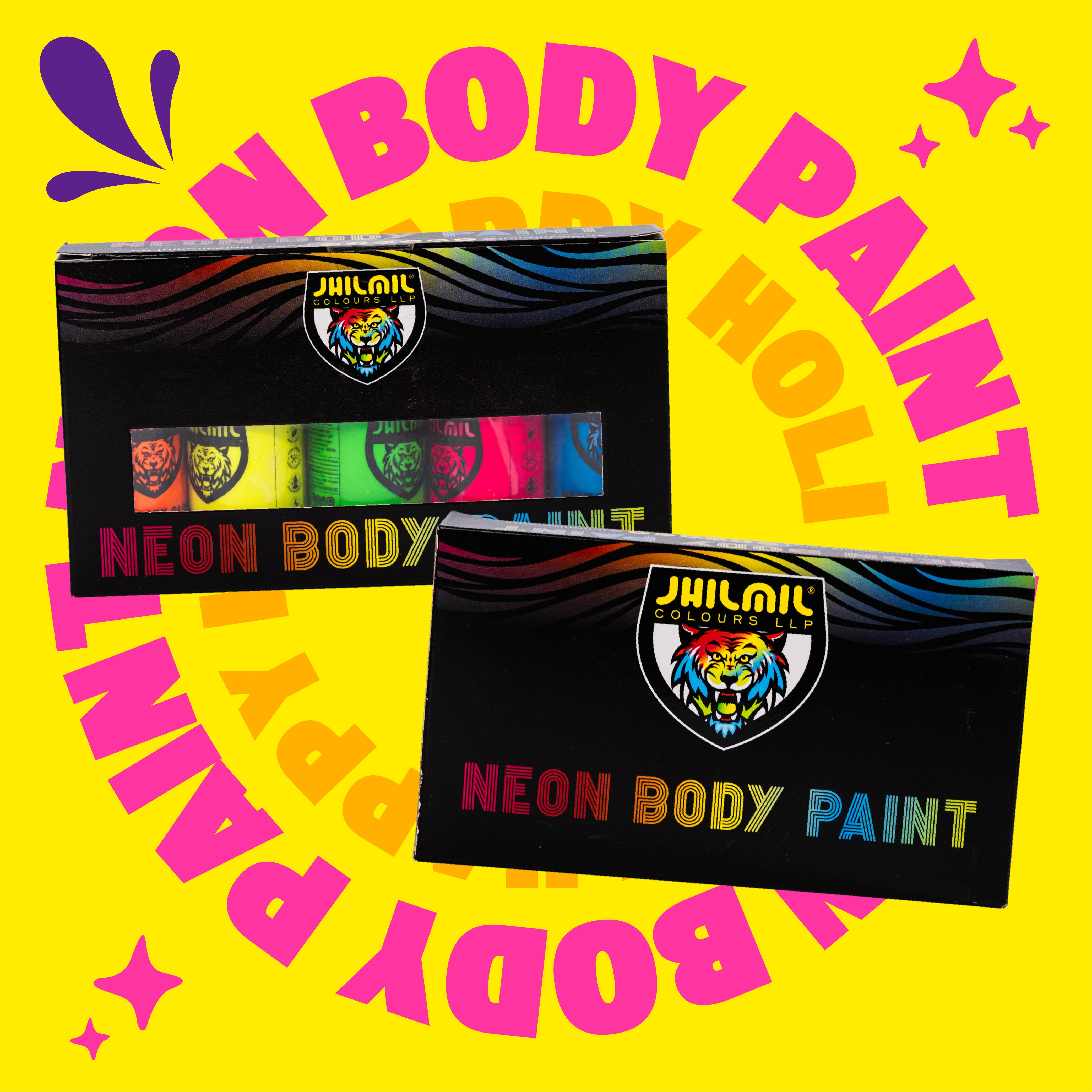 NEON BODY PAINT (PACK OF 5 X 50 ML) - MULTICOLOUR