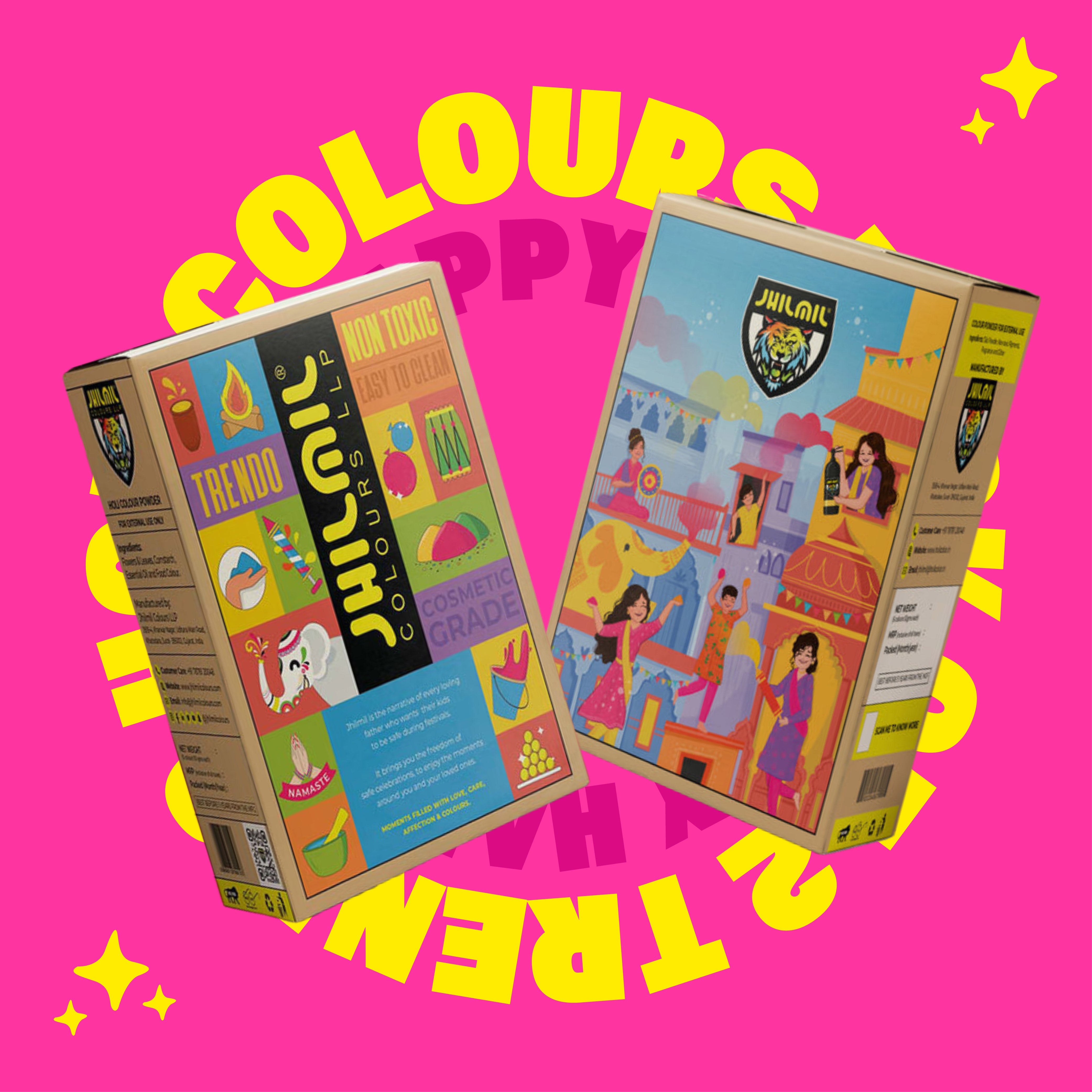 TRENDO HOLI COLOURS PACK OF 2 (250 gm each) - MULTICOLOURS