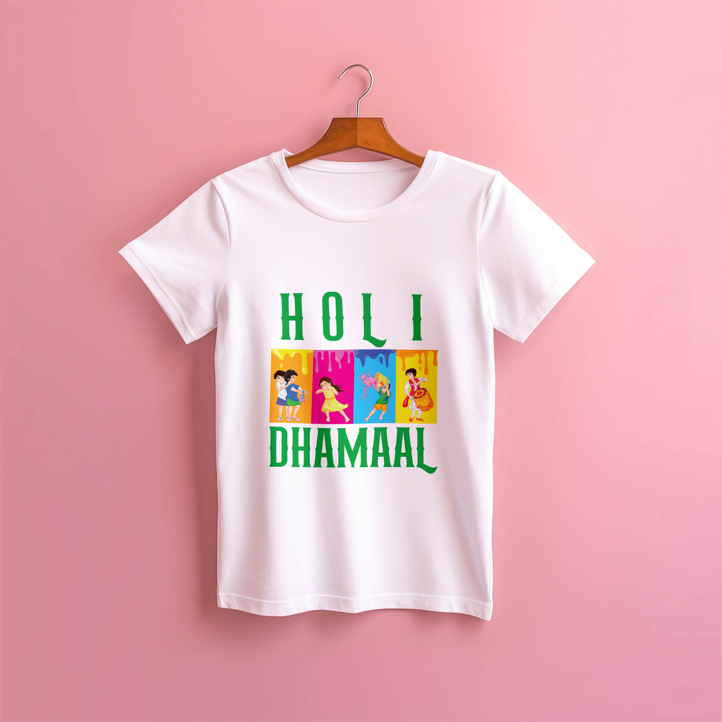 EXPERIENCE BOLLYWOOD HOLI WITH KIDS HOLI T-SHIRTS