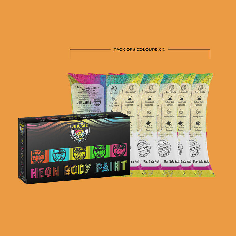 ROYAL CANDY POUCHES PACK OF 10 (40 GM EACH) + NEON BODY PAINT (5 X 50 ML)